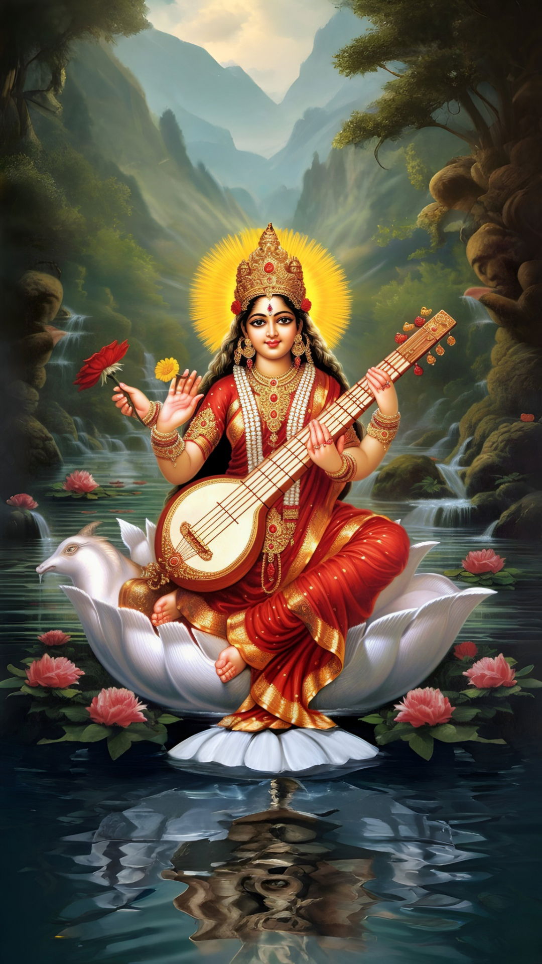 Saraswati Maa playing the veena