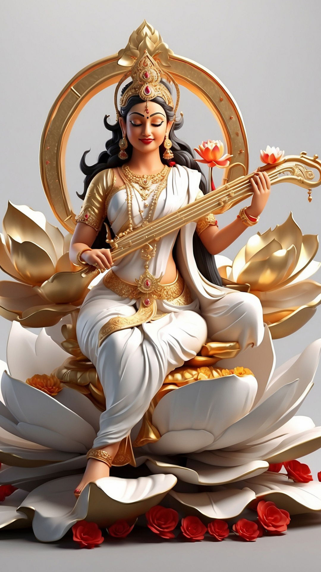 Saraswati Maa playing the Veena gracefully