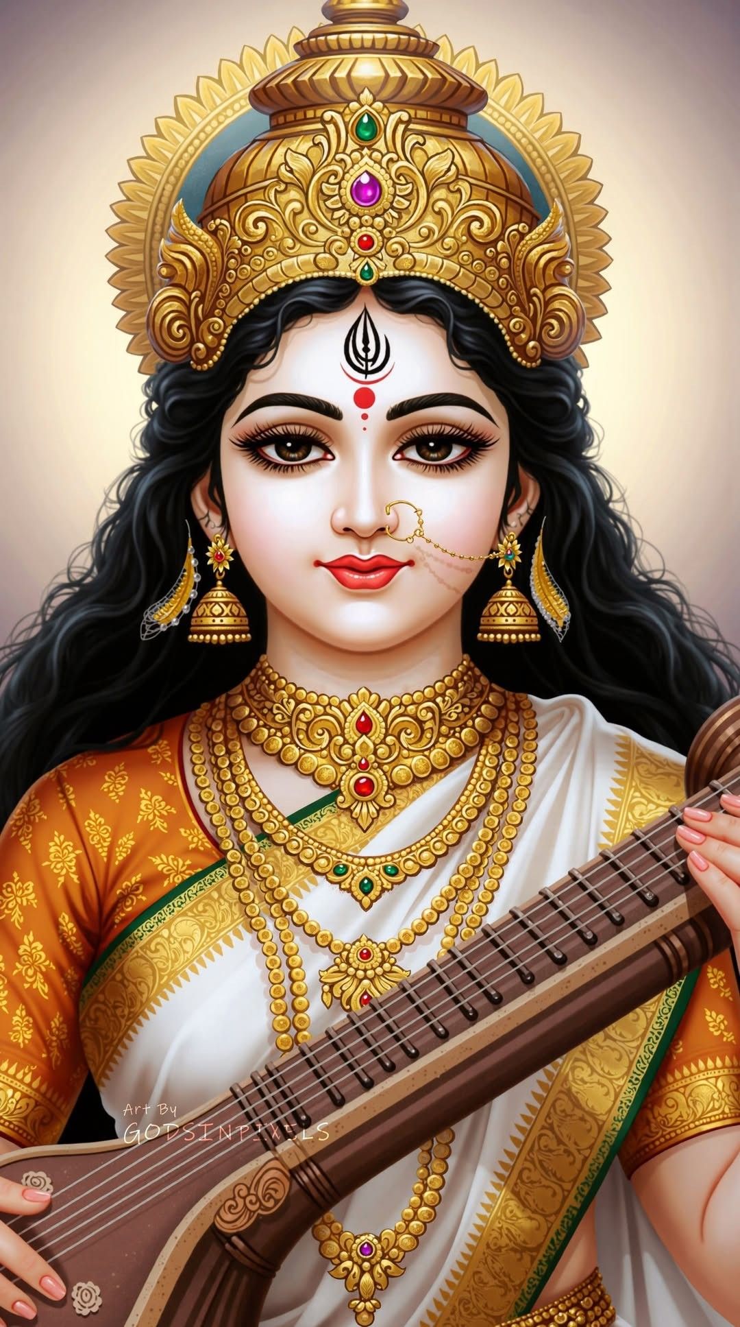 Saraswati Maa playing the veena