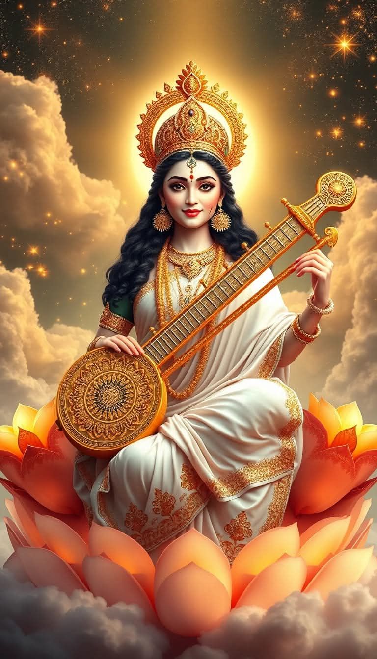 Saraswati Maa playing the Veena