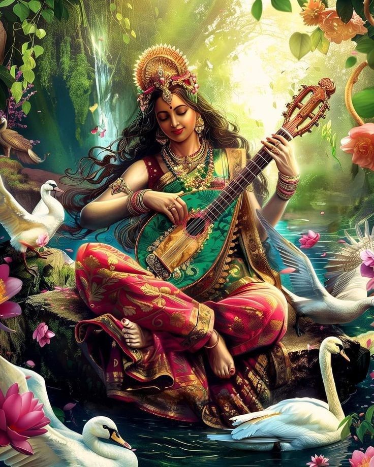 Saraswati Maa playing the Veena
