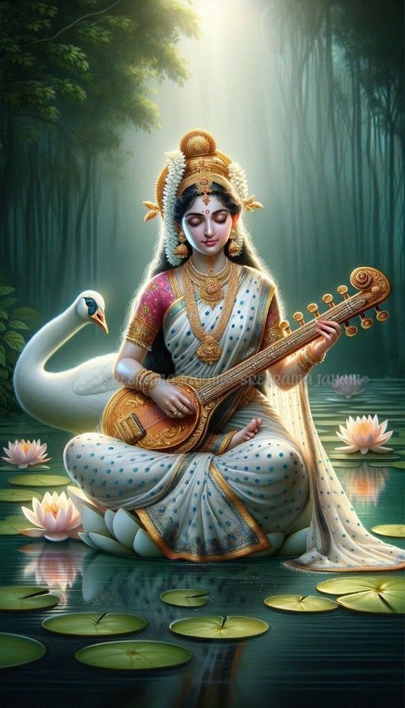Saraswati Maa playing the veena