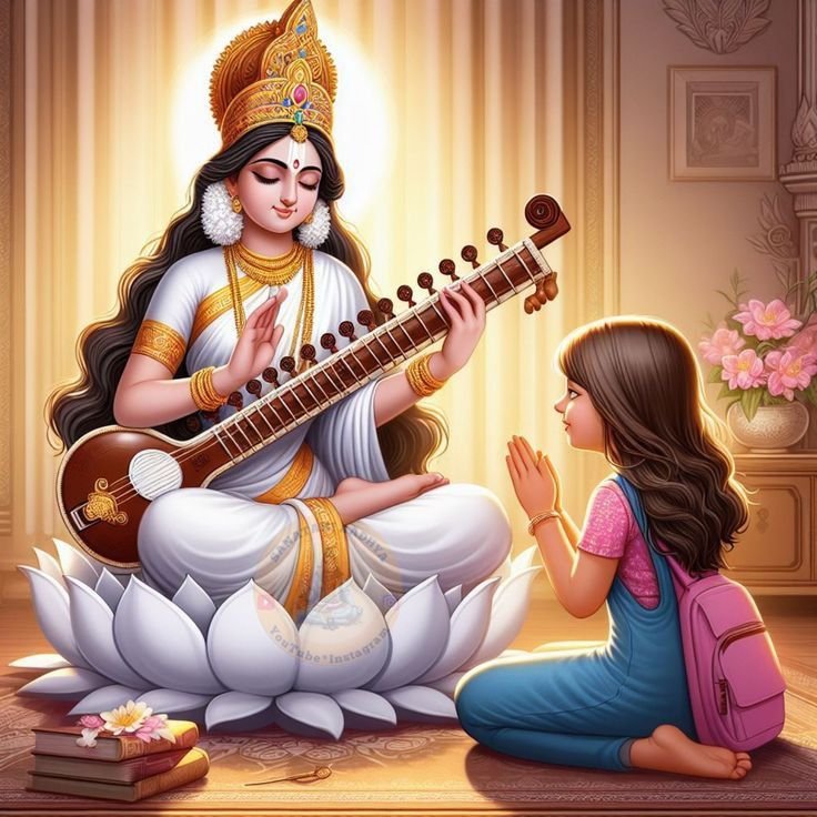 Saraswati Maa playing the Veena