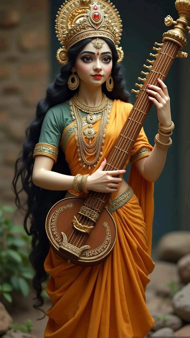 Saraswati Maa playing the veena