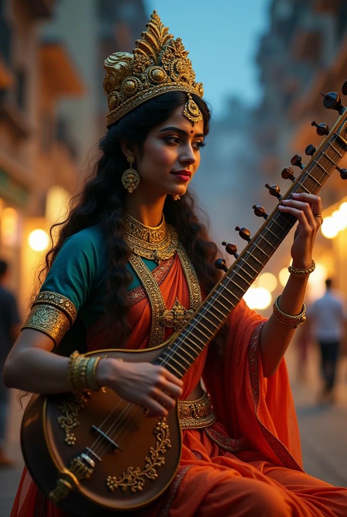 Saraswati Maa playing the Veena