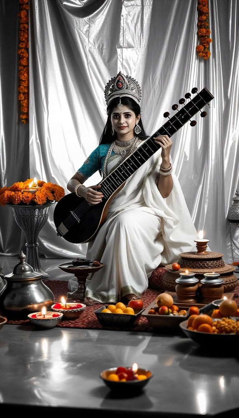 Saraswati Maa playing the veena