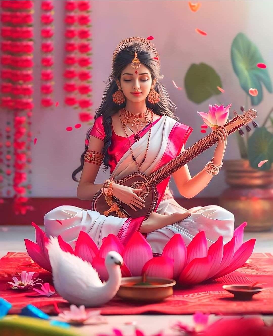 Saraswati Maa playing the veena