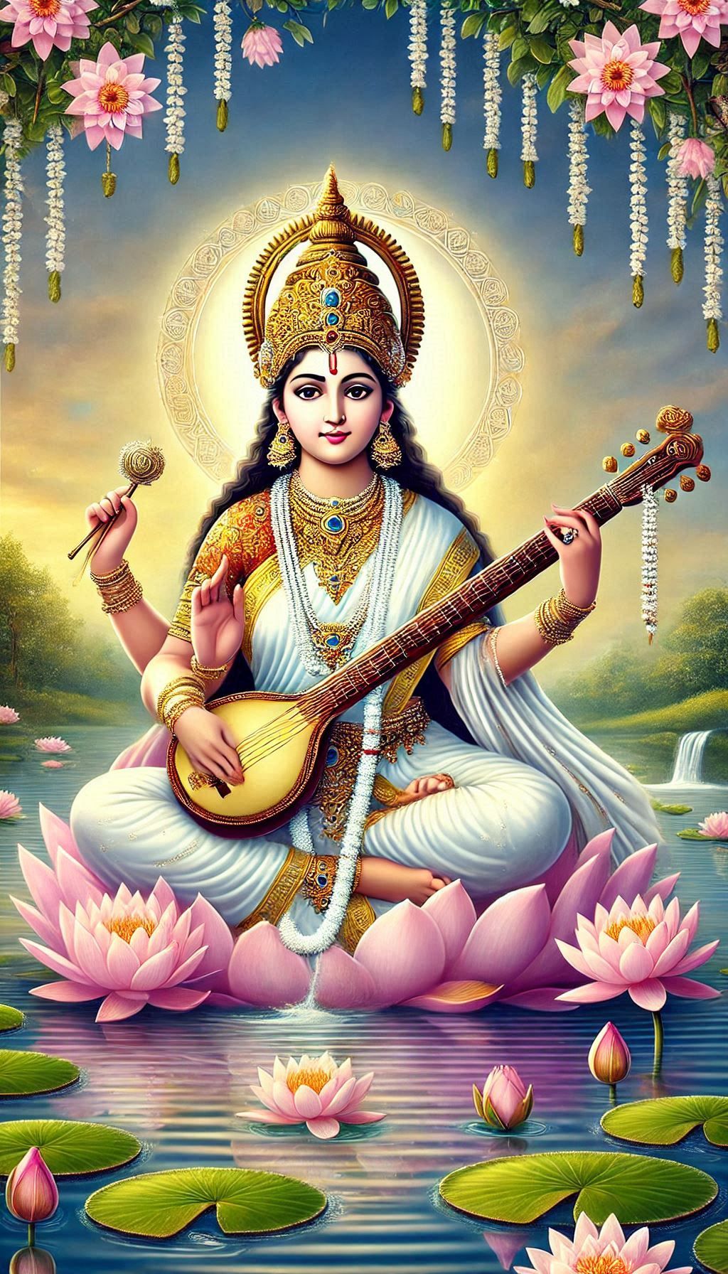 Saraswati Maa playing the veena