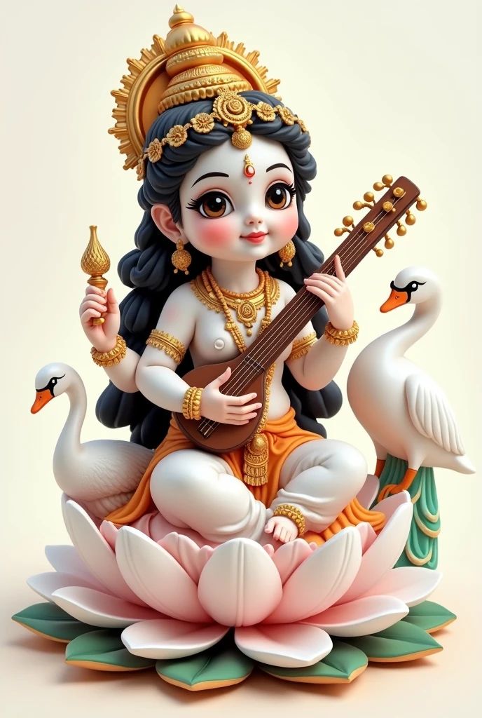 Saraswati Maa playing the veena, divine art