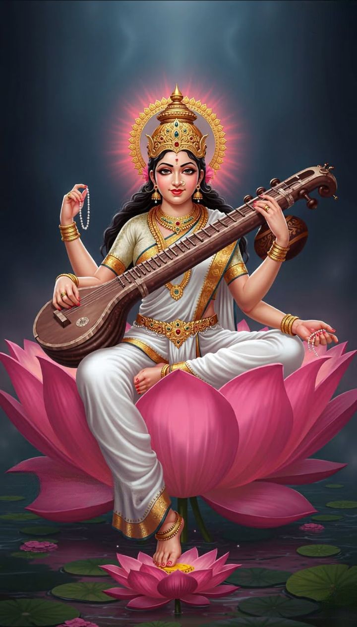 Saraswati Maa playing the veena
