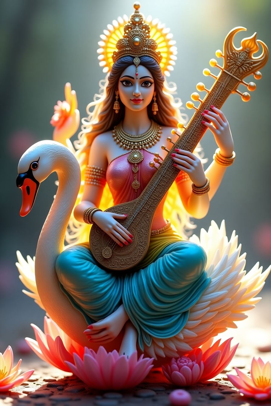 Saraswati Maa playing the veena