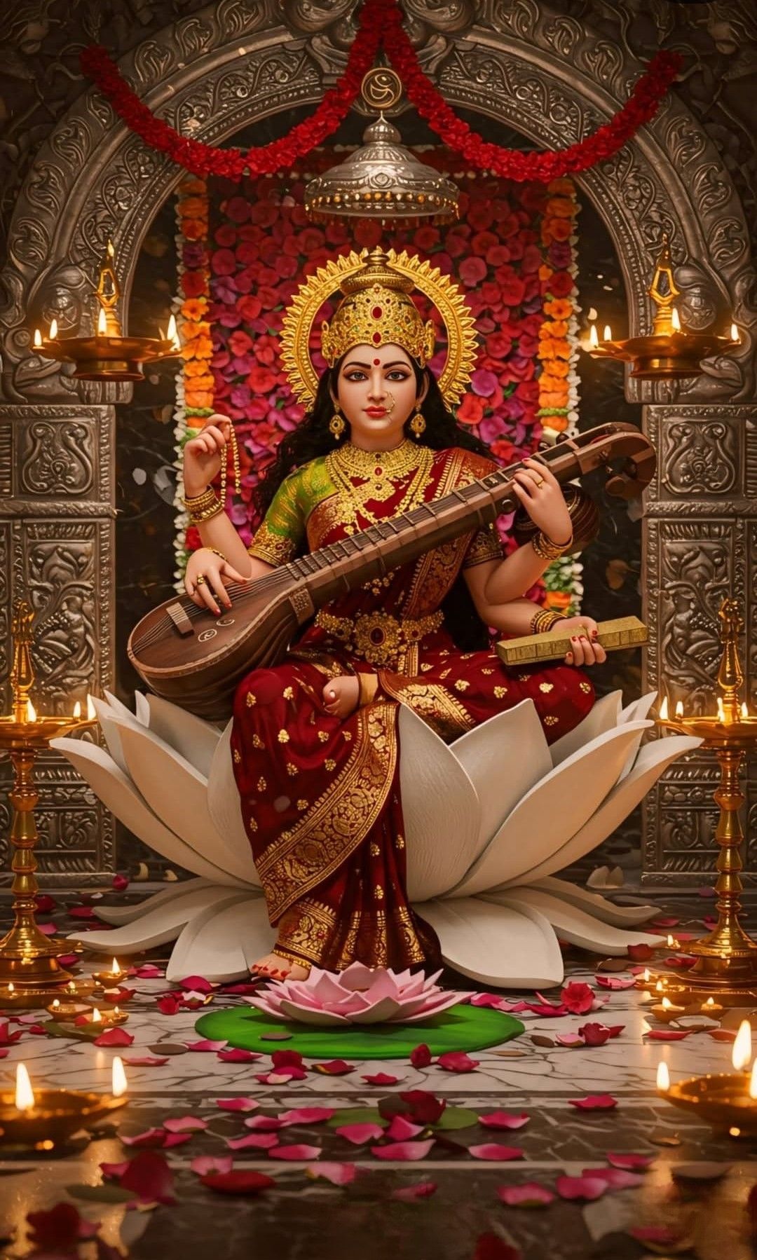 Saraswati Maa playing the veena