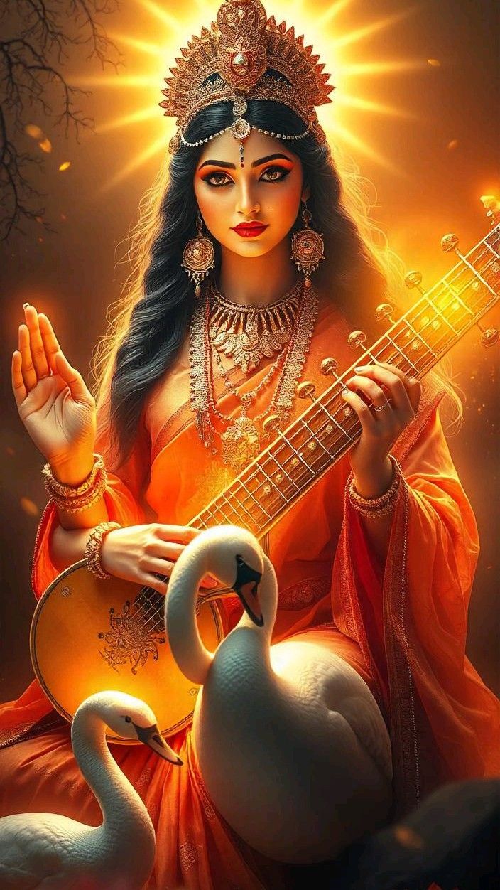 Saraswati Maa playing the veena