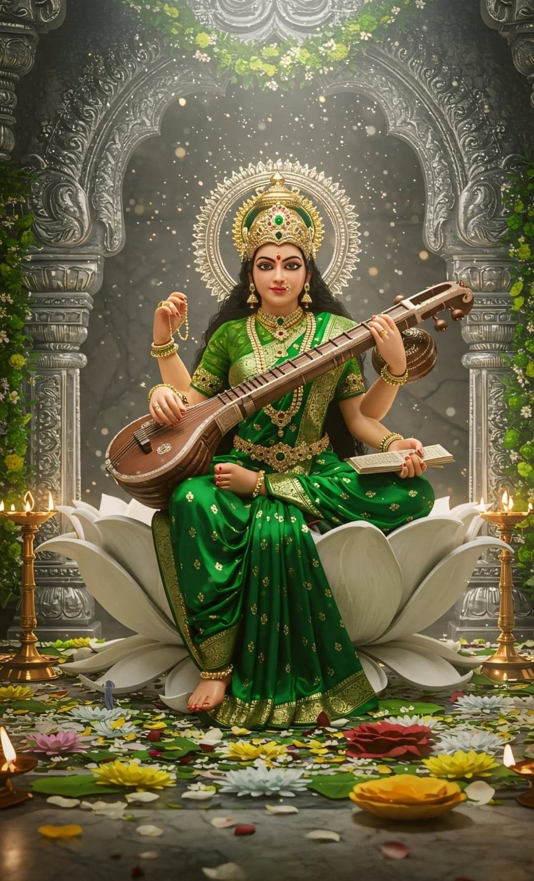 Saraswati Maa playing the veena