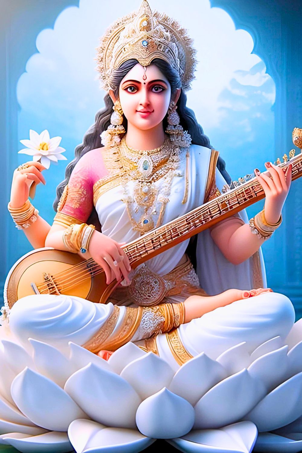 Saraswati Maa playing the veena