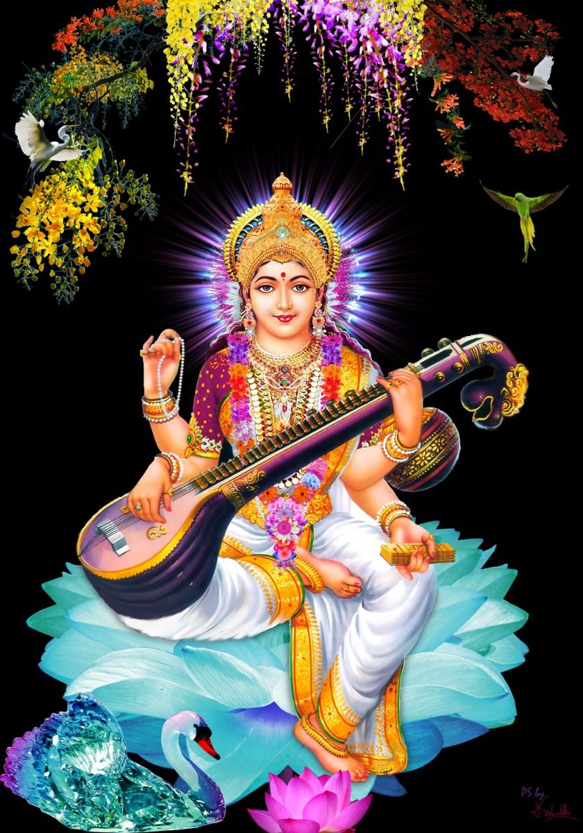 Saraswati Maa playing the veena