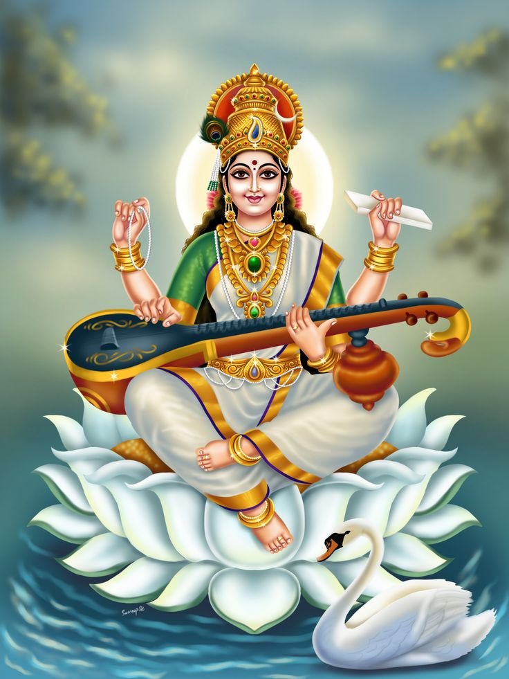 Saraswati Maa playing the veena