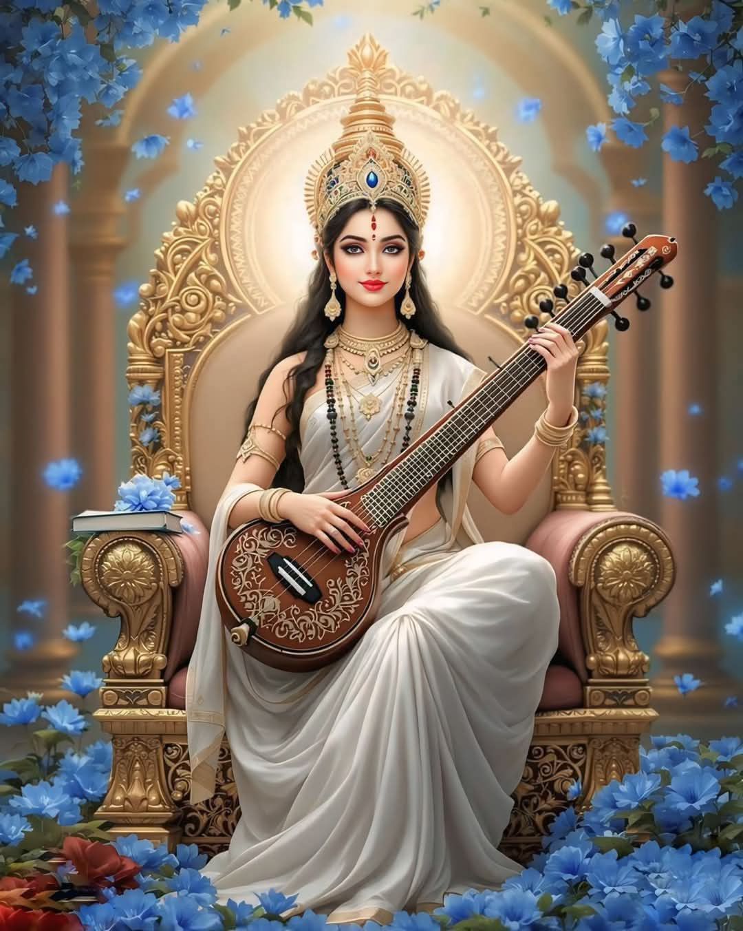 Saraswati Maa playing the veena