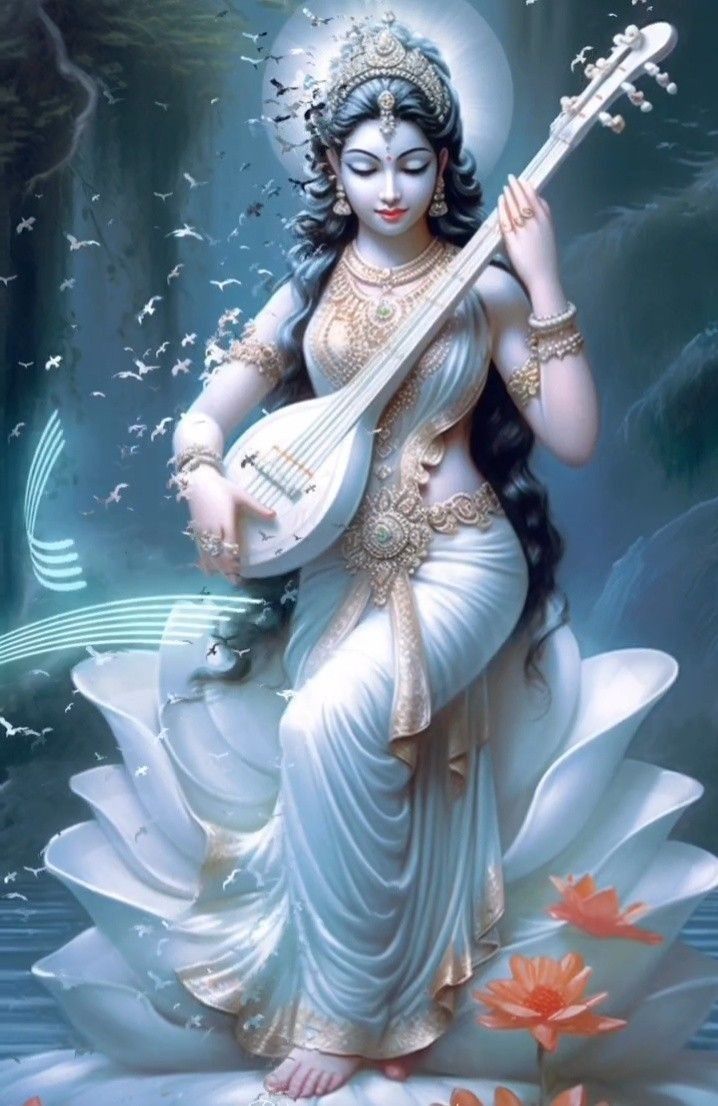 Saraswati Maa playing the Veena.