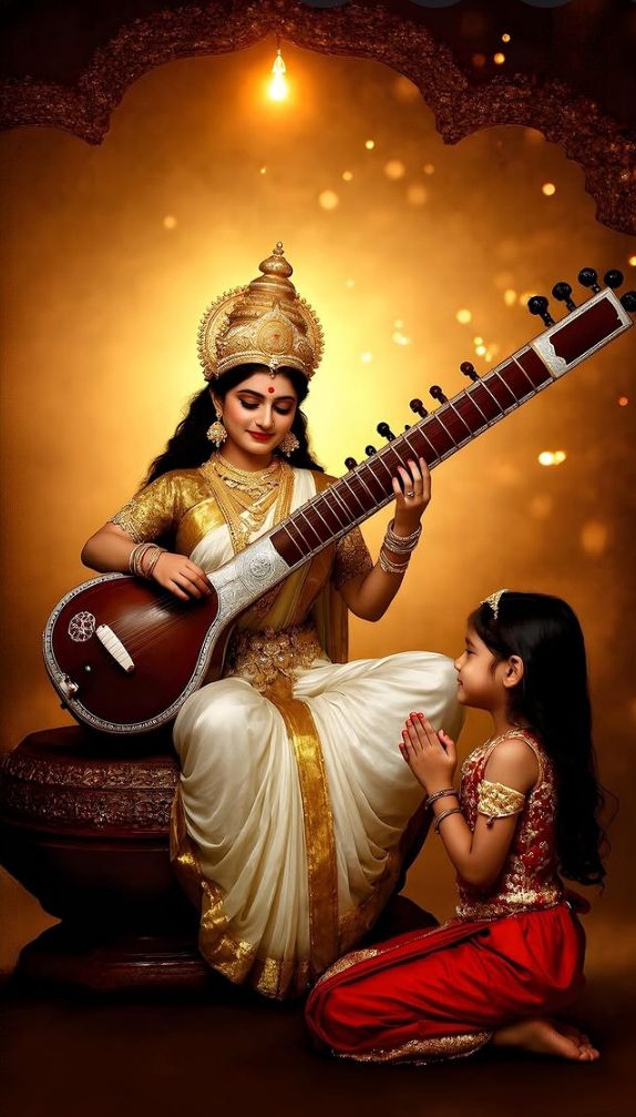 Saraswati Maa playing the Veena
