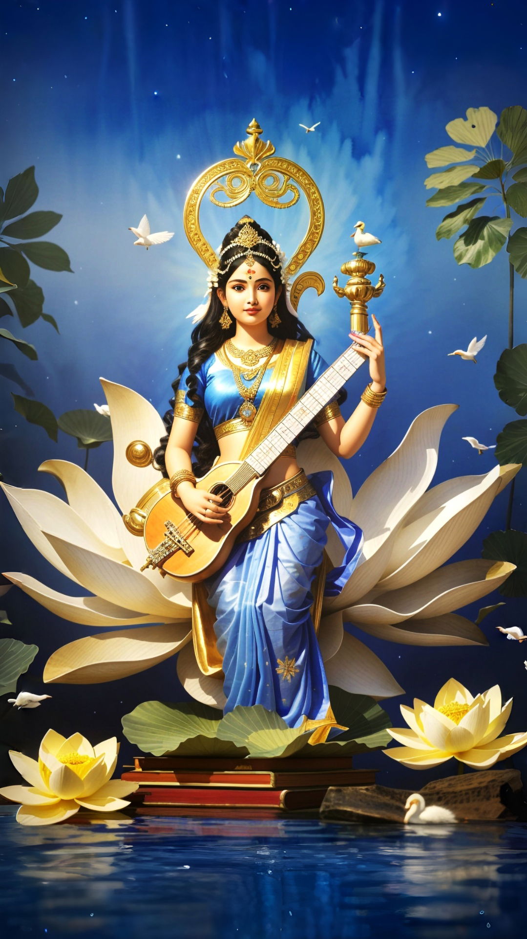 Saraswati Maa playing the veena