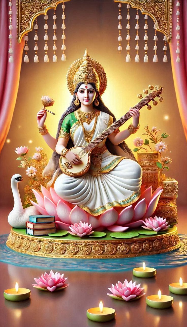 Saraswati Maa playing the veena