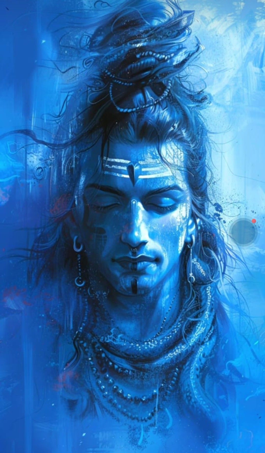 Serene Shiva portrait in shades of blue