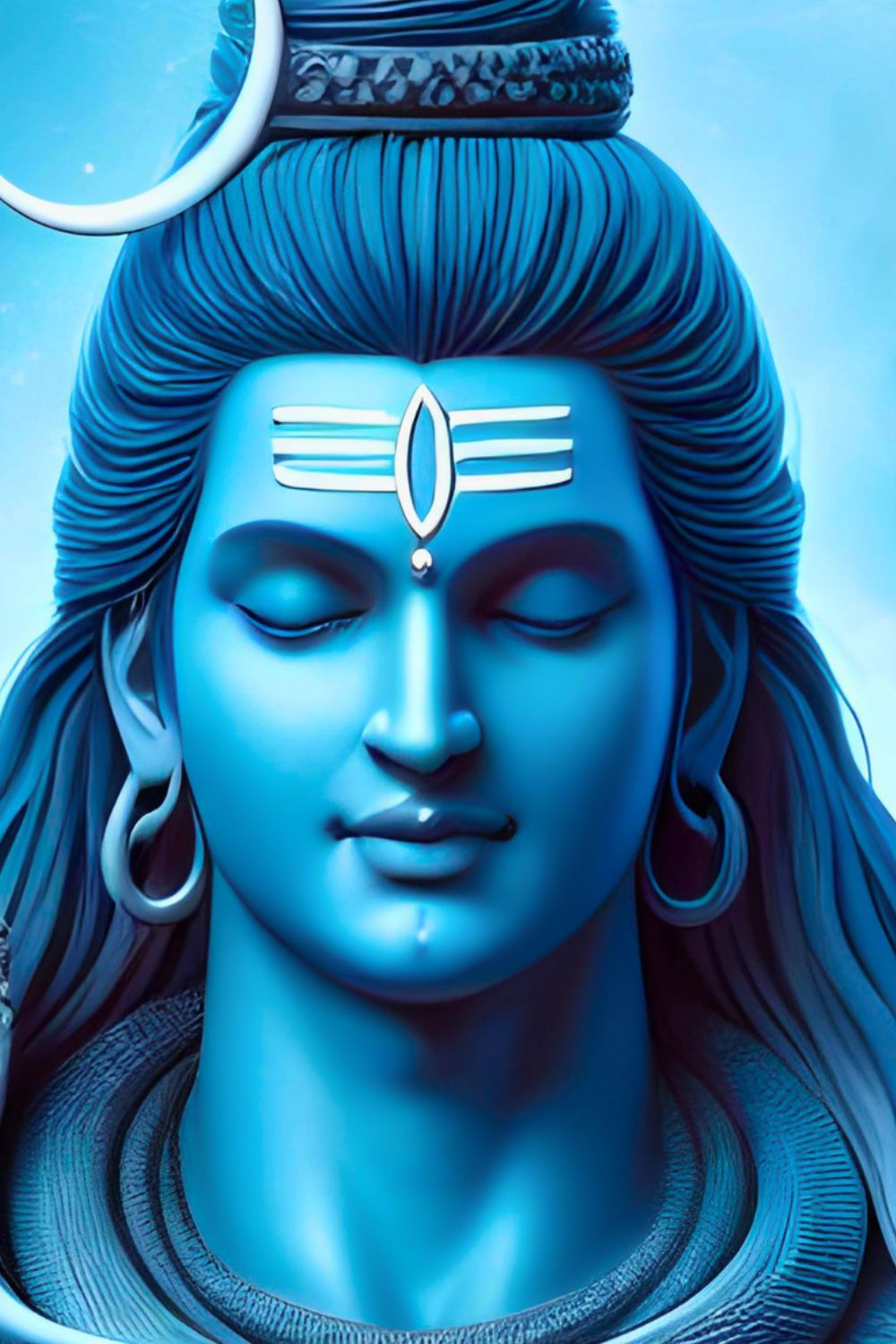 Blue-skinned Shiva with third eye.