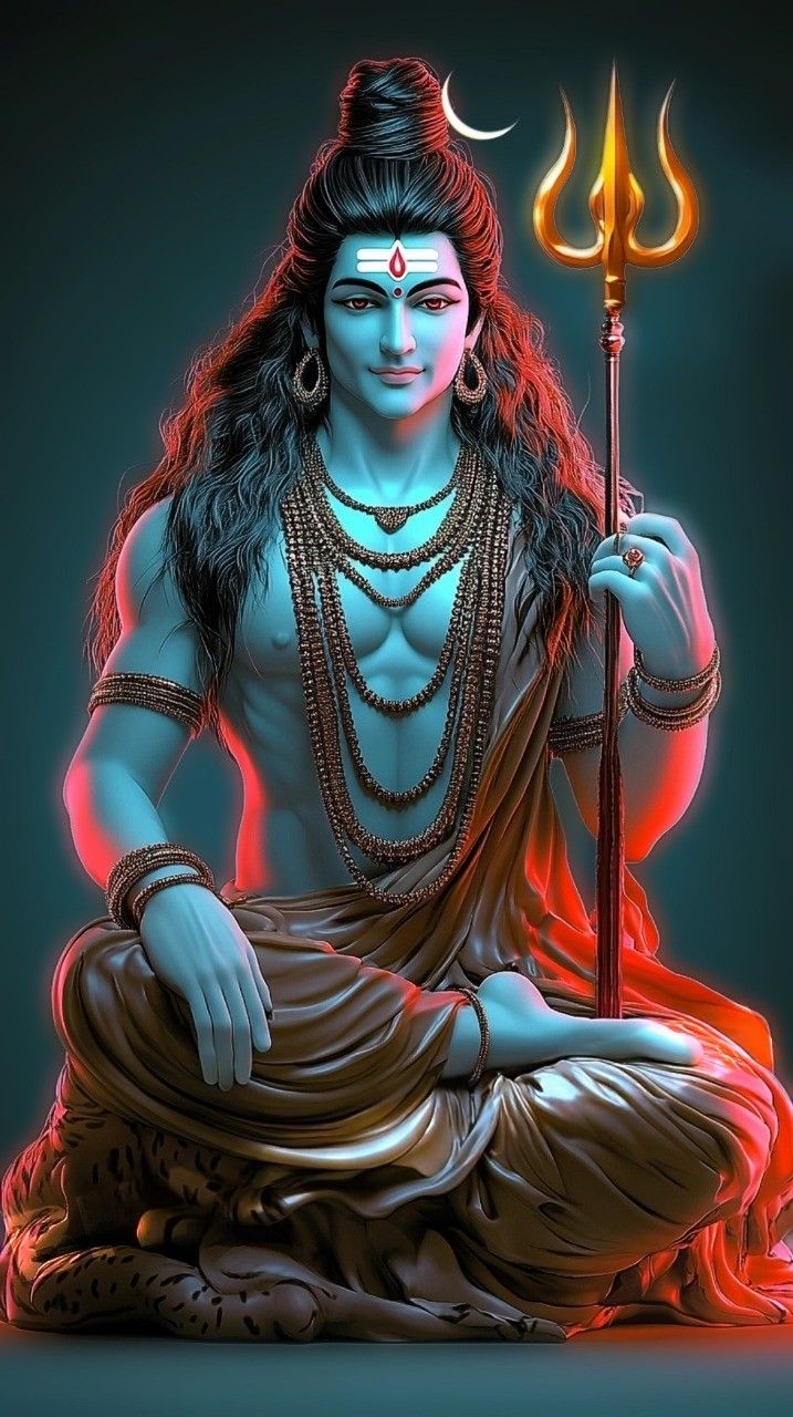 Lord Shiva, the Destroyer, in portrait.
