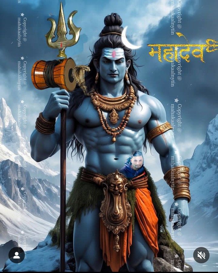 Powerful Shiva rises from the mountains