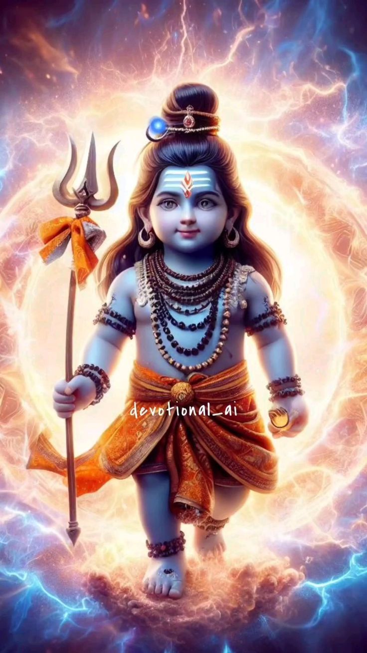 Baby Shiva with Trishul and Damru