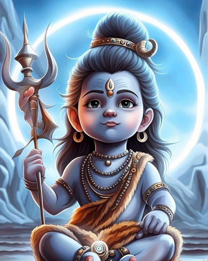 Cute baby Shiva with Trishul