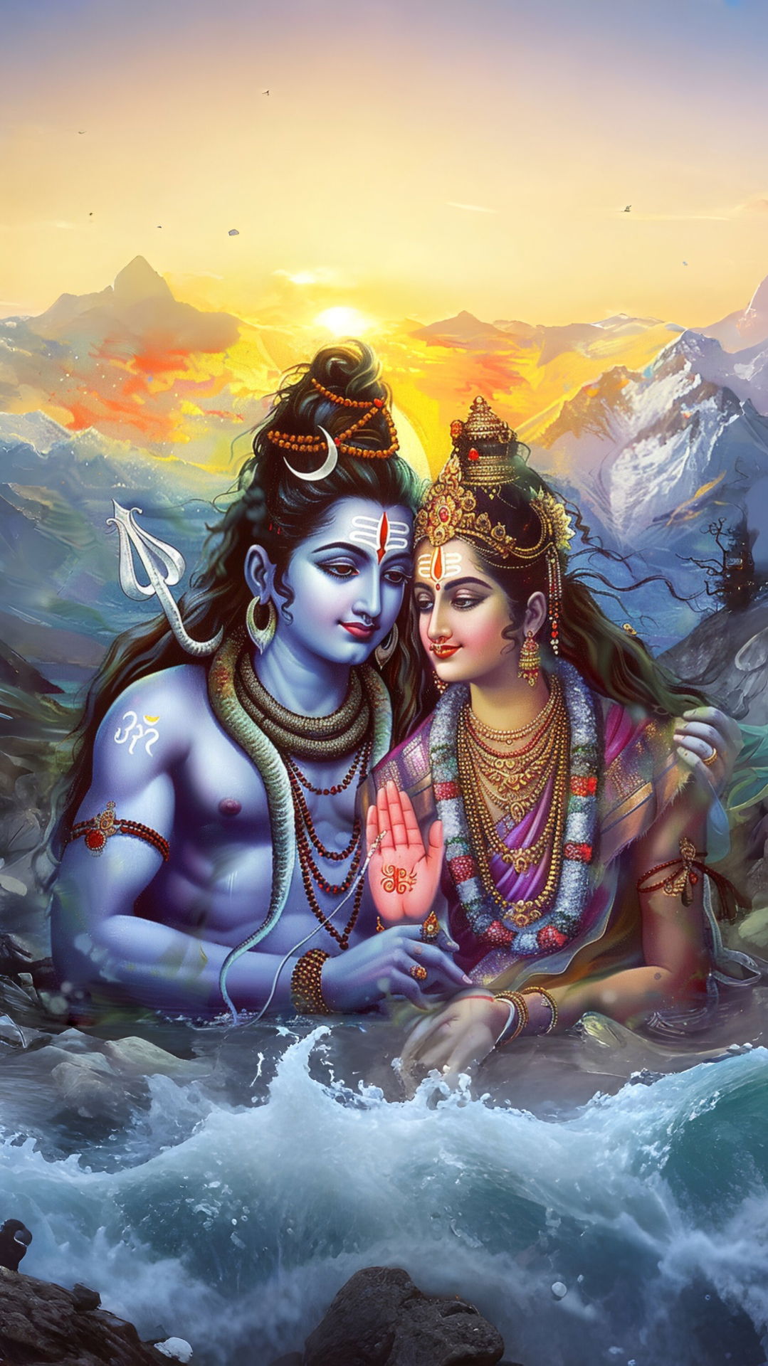 Shiva and Parvati in the Himalayas