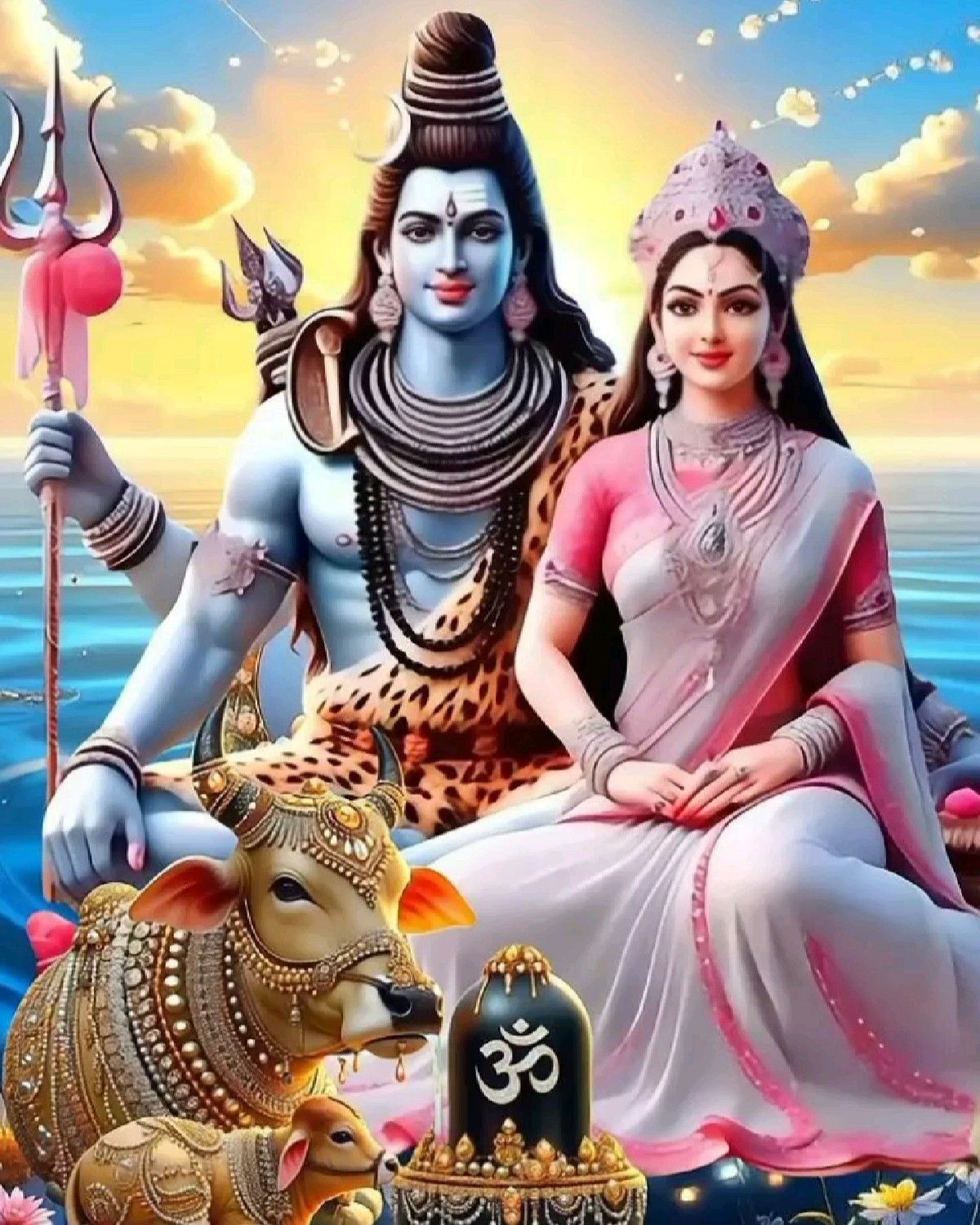 Shiva and Parvati divine couple image
