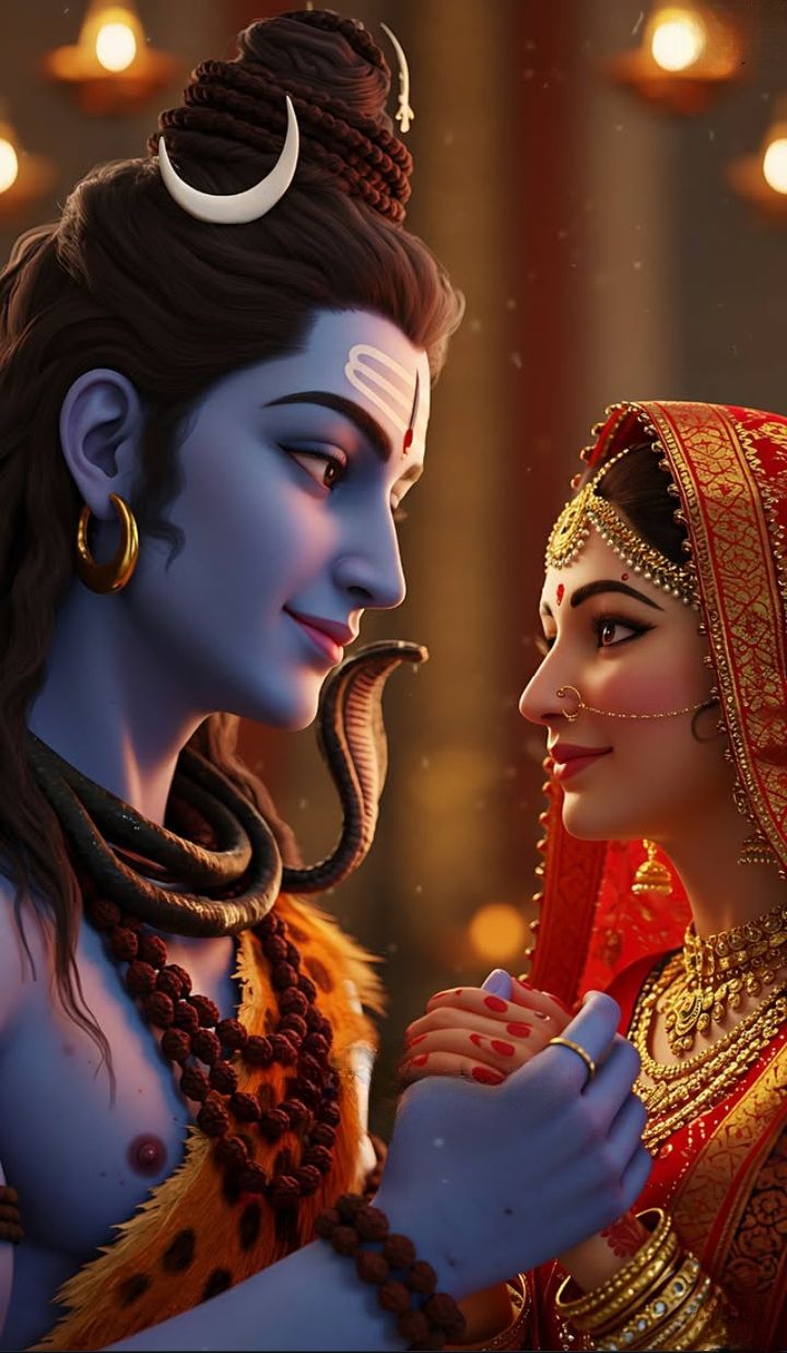 Shiva and Parvati\'s loving gaze