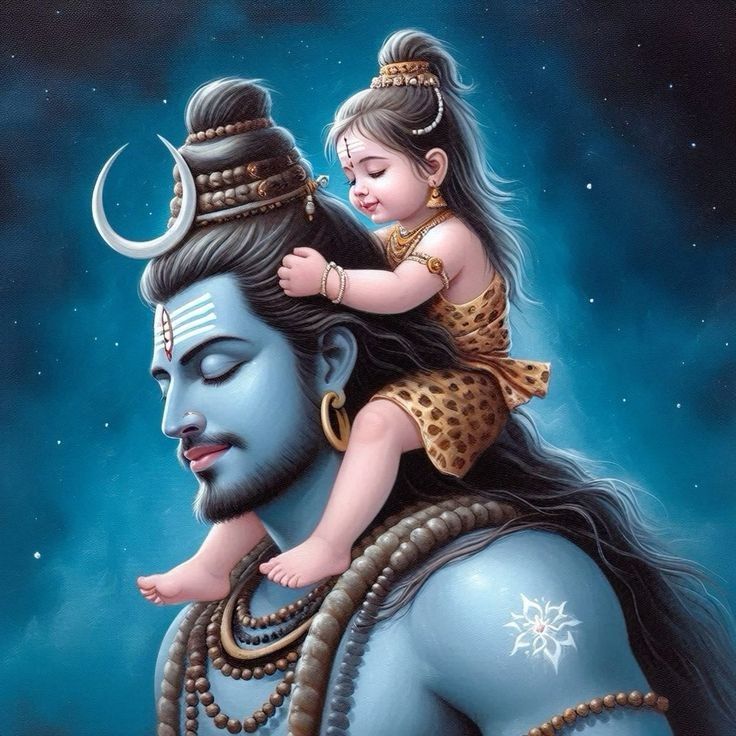 Shiva lovingly carries a child.