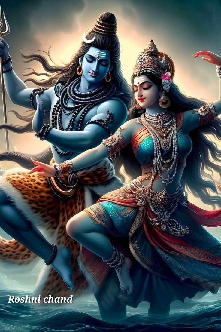 Shiva and Parvati in cosmic dance