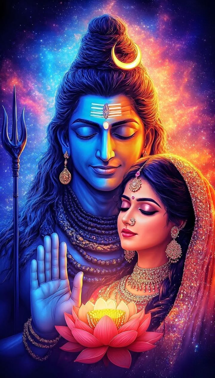 Shiva and Parvati cosmic portrait