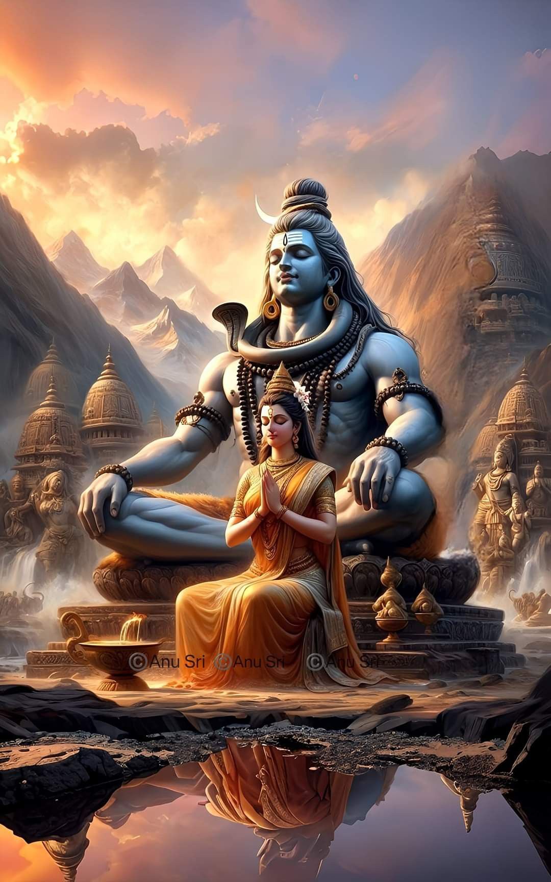 Shiva and Parvati in the Himalayas