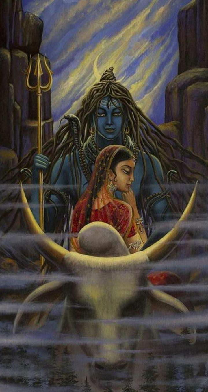 Shiva and Parvati in a divine embrace