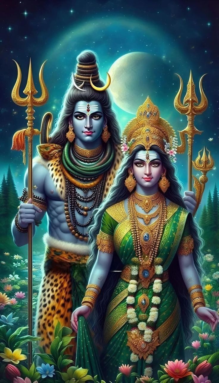 Shiva Parvati divine couple wallpaper