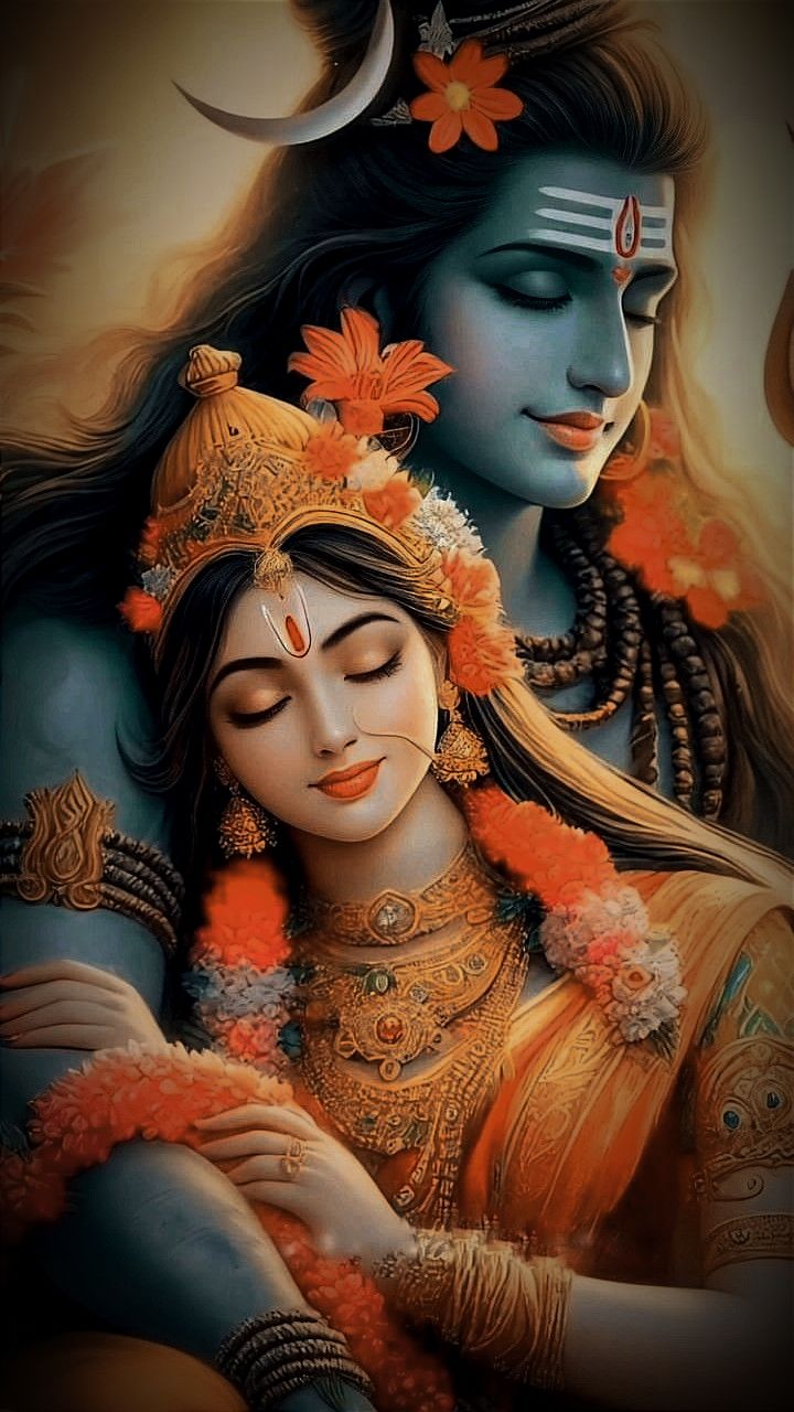 Shiva and Parvati, a divine couple.