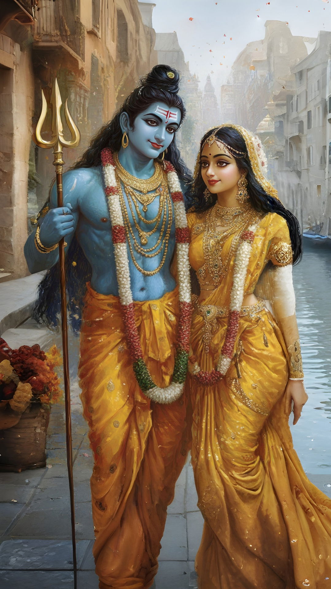 Shiva and Parvati divine couple wallpaper