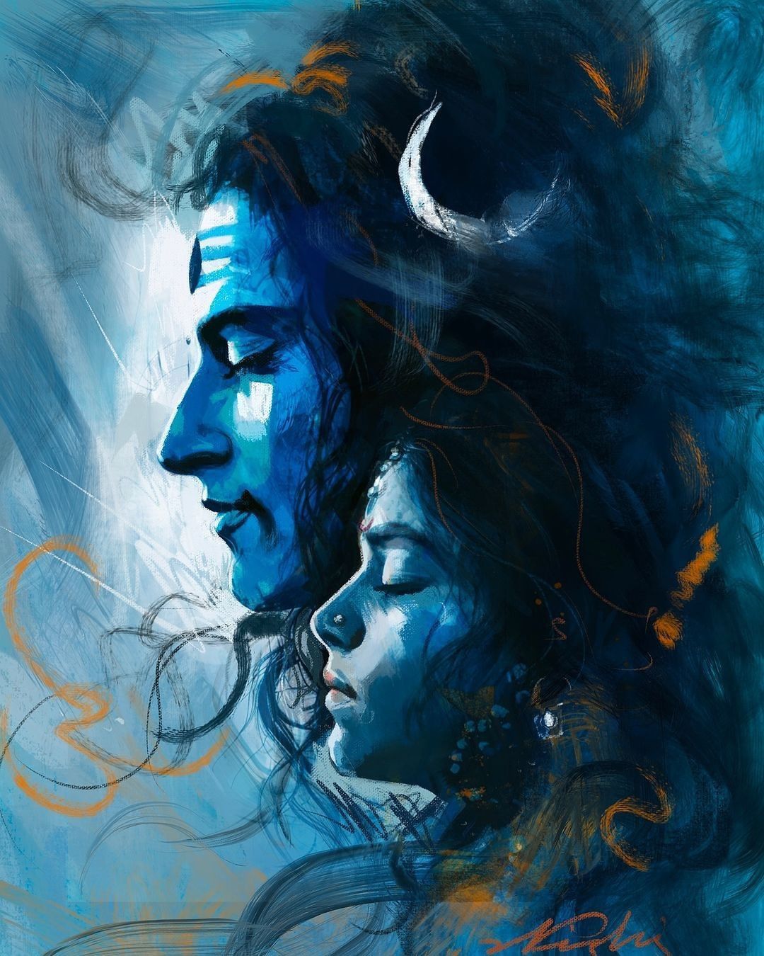 Shiva and Parvati in blissful meditation