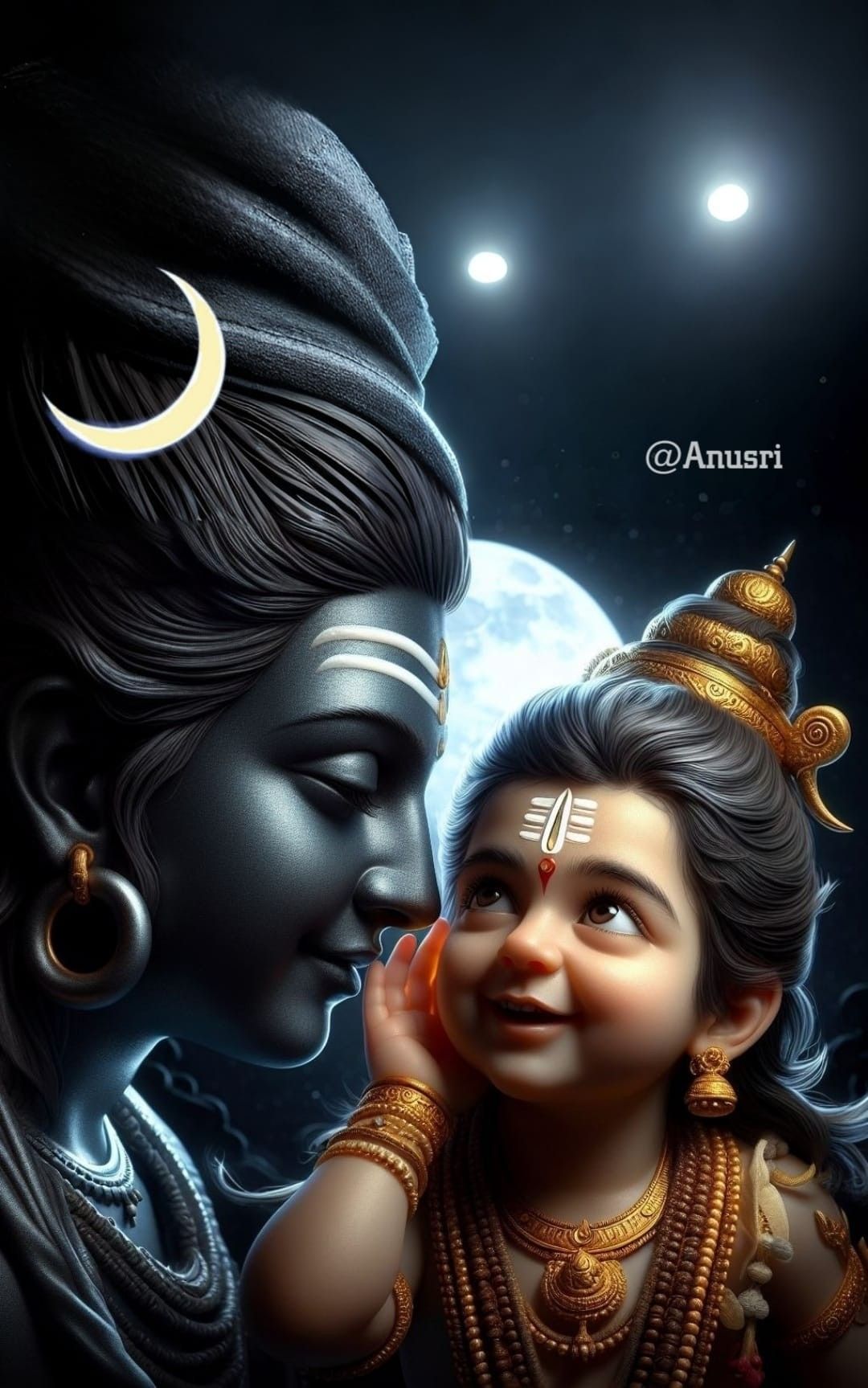 Shiva and Parvati with child, divine family