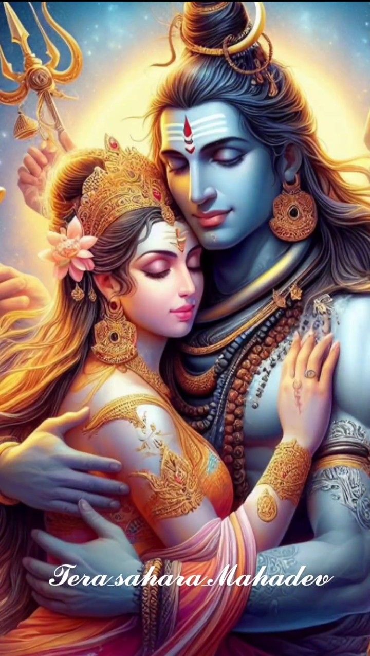 Shiva Parvati divine couple wallpaper
