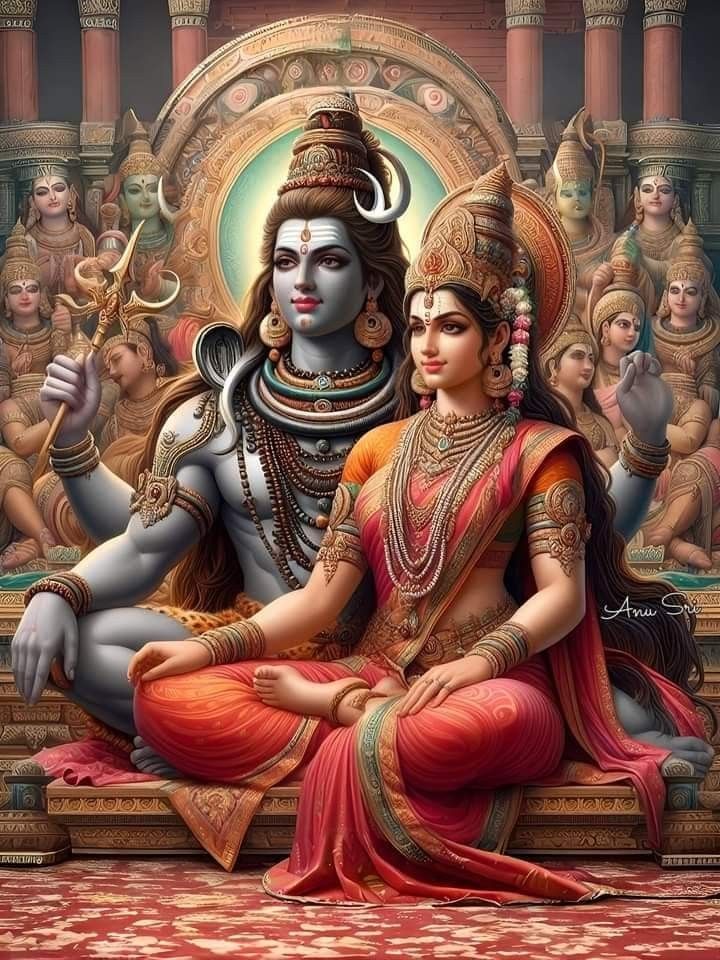 Shiva Parvati divine couple wallpaper