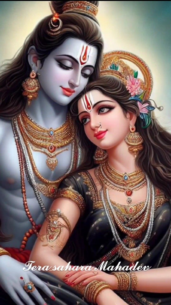 Shiva Parvati divine couple portrait