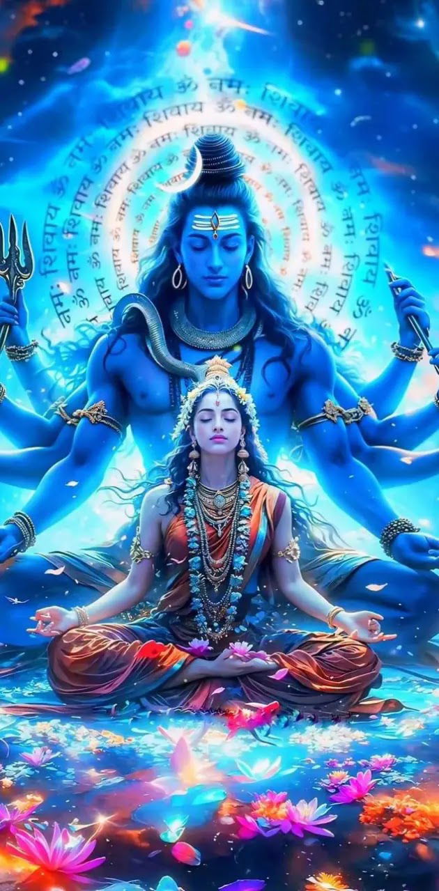 Shiva and Parvati in a divine embrace
