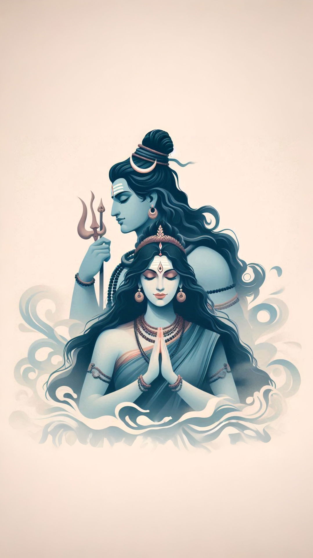 Shiva Parvati divine couple portrait